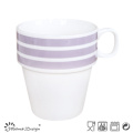 Caneca empilhável 10oz com cor simples impressão